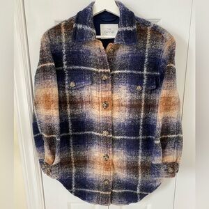 Aritzia Wilfred Free The Ganna Utility Shirt Jacket Italian wool blend Size XS